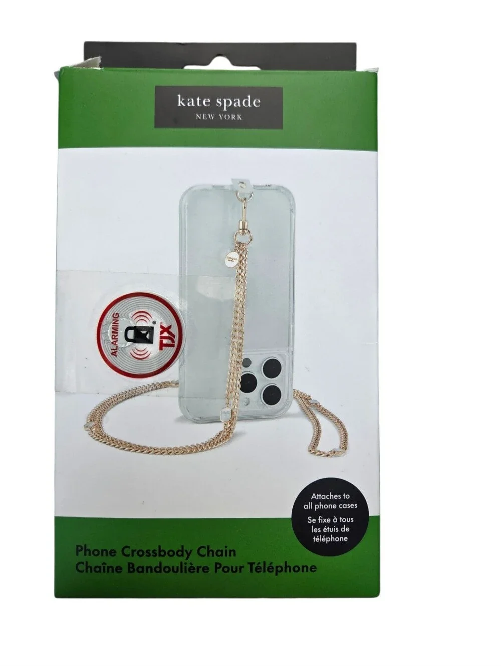 Kate Spade New York Phone Crossbody Chain In Gold-tone w/ Glass Rhinestones